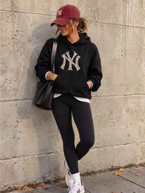 Black Hoodie with Leopard NY Logo